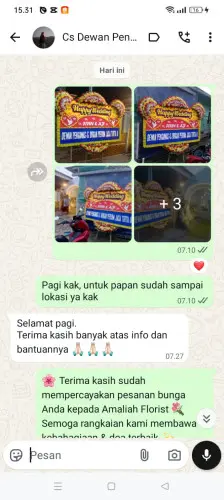 Testimonial Papan Bunga Pernikahan poso
