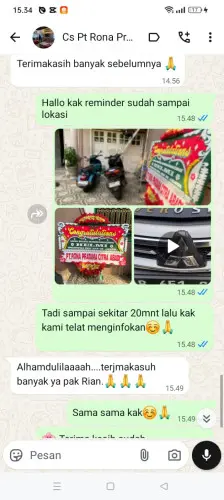 Testimonial Papan Bunga poso